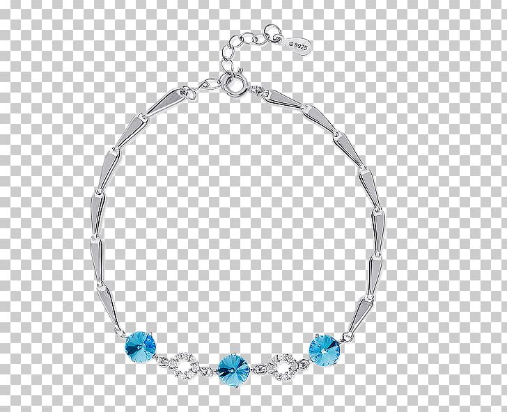 Bracelet Silver Anklet PNG, Clipart, After, Bead, Blue, Body Jewelry, Crystal Free PNG Download