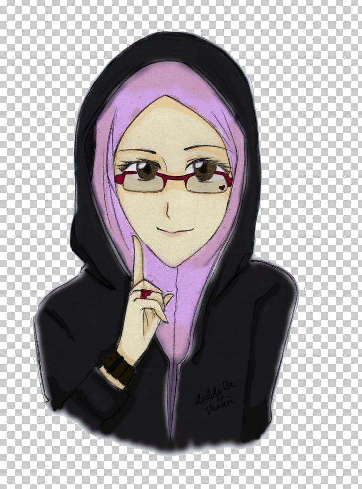Woman in black hijab illustration, Muslim Islam Hijab Manga Anime