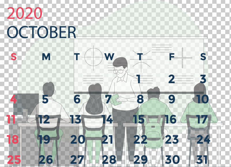 October 2020 Calendar October 2020 Printable Calendar PNG, Clipart, Angle, Area, Line, Meter, October 2020 Calendar Free PNG Download