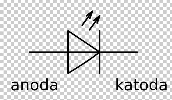 Light-emitting Diode Electronic Symbol Wiring Diagram Circuit Diagram PNG, Clipart, Angle, Anode, Area, Black, Black And White Free PNG Download