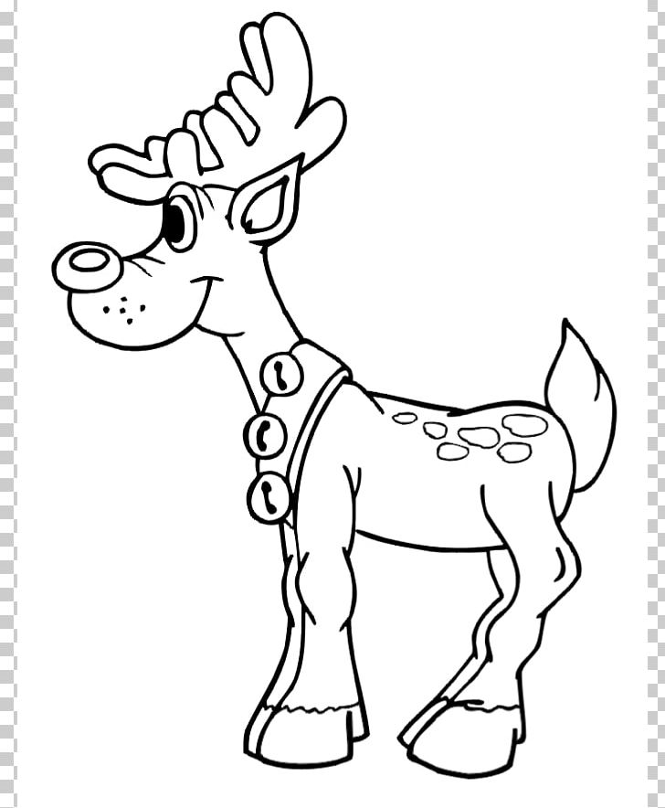 Rudolph Reindeer Santa Claus Coloring Book Christmas PNG, Clipart, Antler, Art, Black And White, Chart, Child Free PNG Download