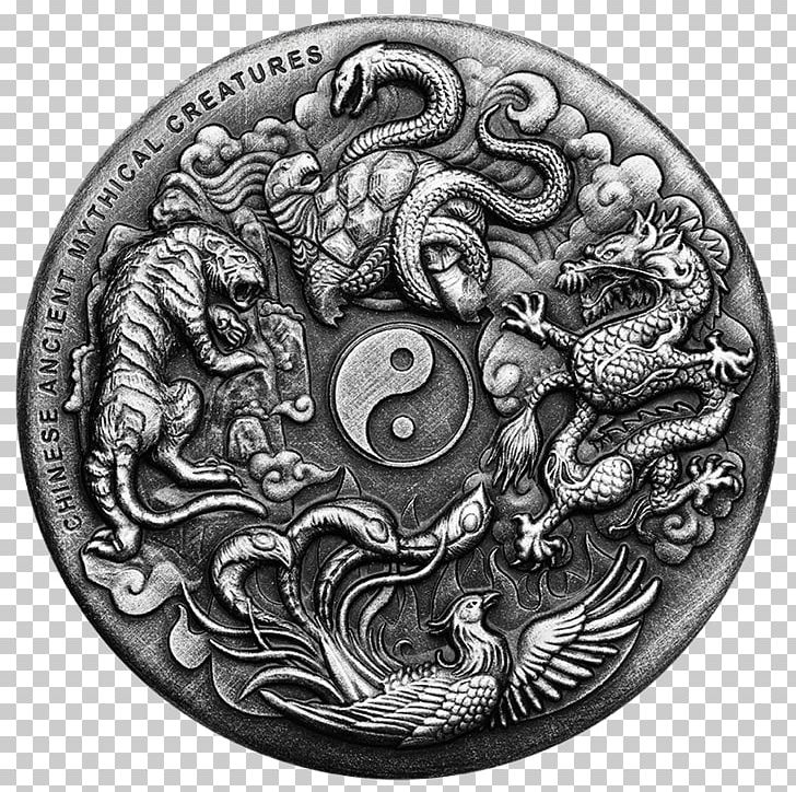 China Perth Mint Legendary Creature Chinese Mythology Four Symbols PNG, Clipart, Black And White, Black Tortoise, Button, China, Chinese Calendar Free PNG Download