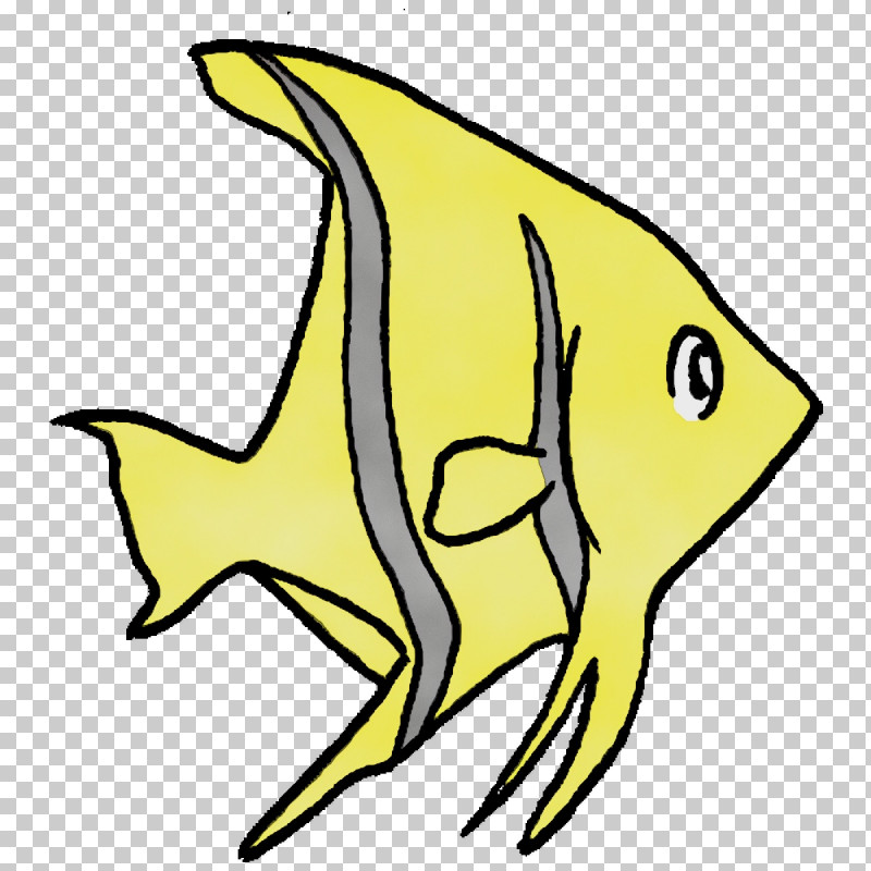 Yellow Cartoon Fish Animal Figurine Line PNG, Clipart, Animal Figurine, Beak, Biology, Cartoon, Fish Free PNG Download