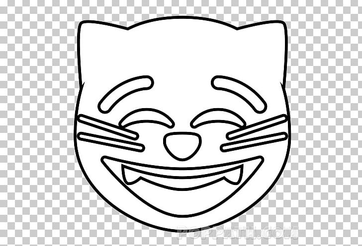Cat Emoji Smile Drawing Snout PNG, Clipart, Animals, Art, Black, Black And White, Cat Free PNG Download