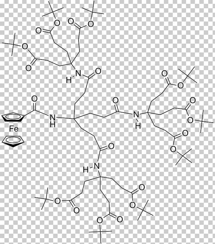Ferrocene-containing Dendrimers Metallodendrimer PNG, Clipart, Angle, Area, Auto Part, Black And White, Circle Free PNG Download