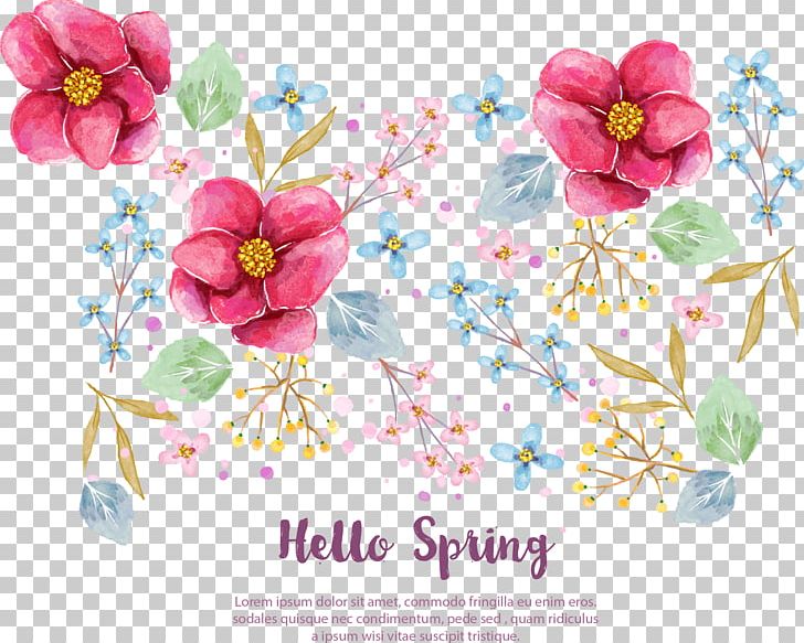 Hand-painted Flowers PNG, Clipart, Blossom, Branch, Cartoon, Cherry Blossom, Design Free PNG Download