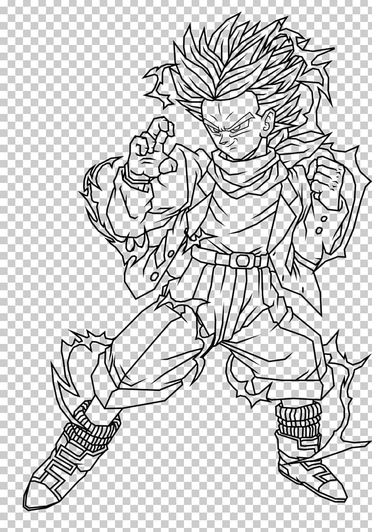 Trunks Goku Gohan Goten Drawing PNG, Clipart, Angle, Arm, Artwork, Black, Black And White Free PNG Download