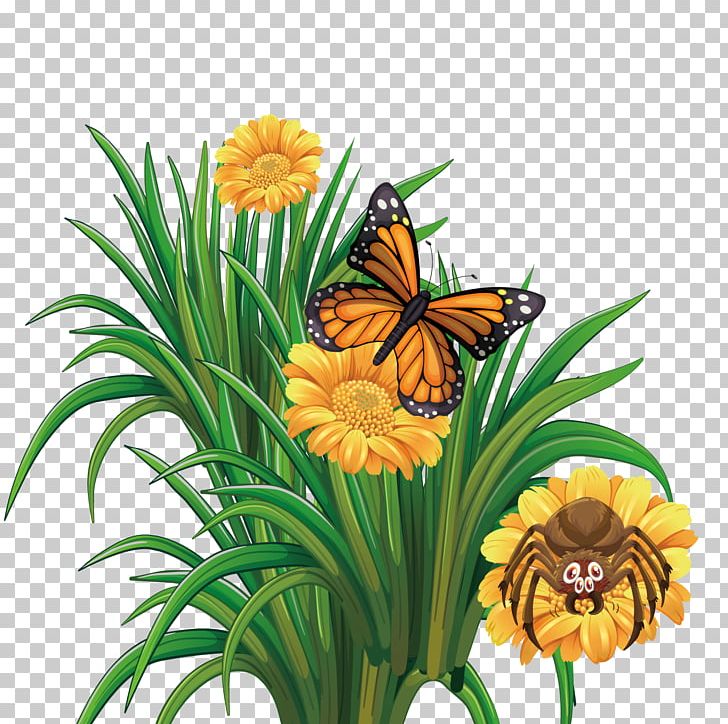 Monarch Butterfly Flower PNG, Clipart, Brush Footed Butterfly, Encapsulated Postscript, Flower, Flowers, Grass Free PNG Download