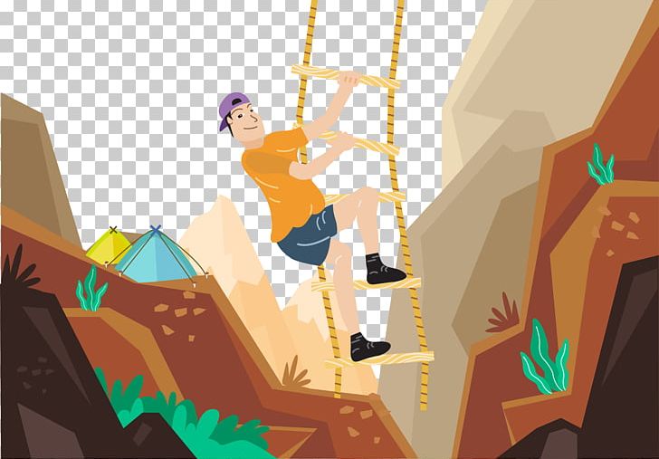 Rock Climbing Mountaineering Illustration PNG, Clipart, Angle, Carabiner, Cartoon Character, Cartoon Cloud, Cartoon Couple Free PNG Download