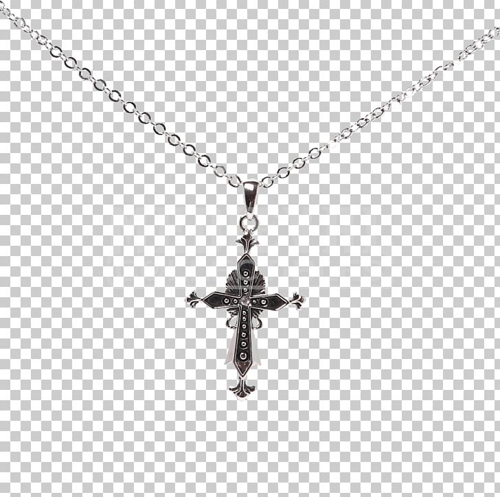 Petite Cross Pendant with Briolette in 