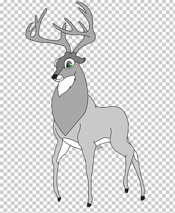 Reindeer Line Art Ronno Elk PNG, Clipart, Animals, Antler, Bambi, Black And White, Cartoon Free PNG Download