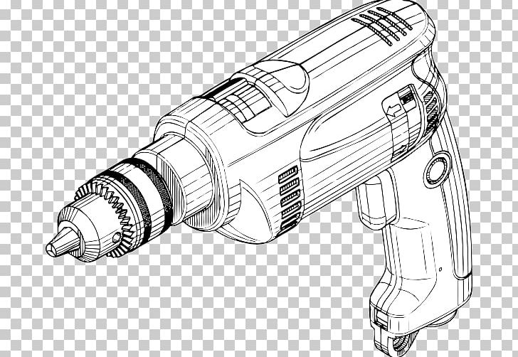 Augers Electric Motor Tool Drawing PNG, Clipart, Angle, Augers, Automotive Design, Black And White, Cordless Free PNG Download