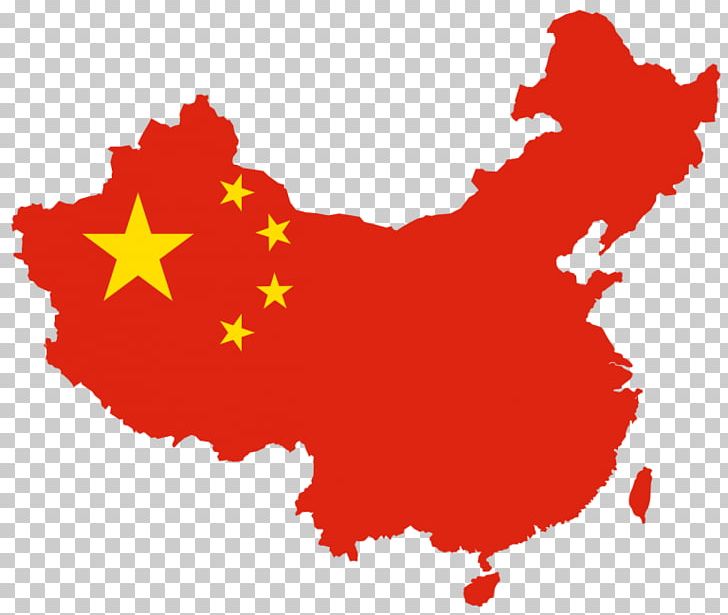 China Flag Map Svg