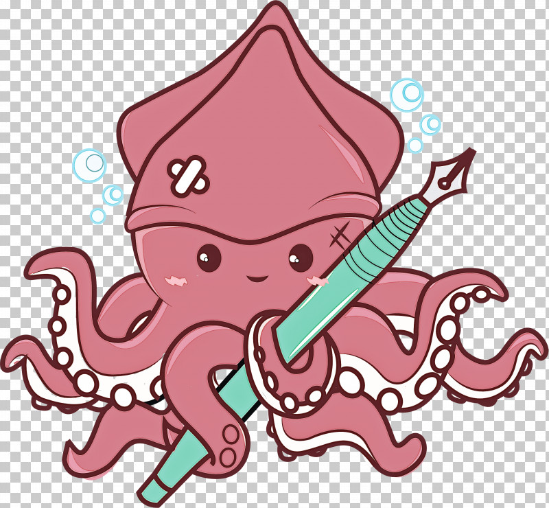 Octopus Pink Cartoon Giant Pacific Octopus Line PNG, Clipart, Cartoon, Giant Pacific Octopus, Line, Octopus, Pink Free PNG Download
