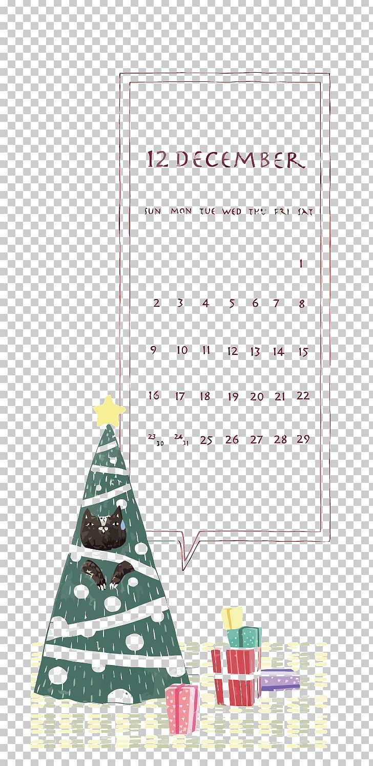 Christmas Tree Calendar Euclidean PNG, Clipart, 2018 Calendar, Calendar, Calendar Vector, Christmas Frame, Christmas Lights Free PNG Download