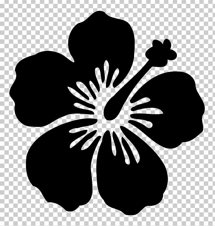 Hawaiian Hibiscus Flower Silhouette PNG, Clipart, Alyogyne, Black And White, Decal, Flora, Flower Free PNG Download