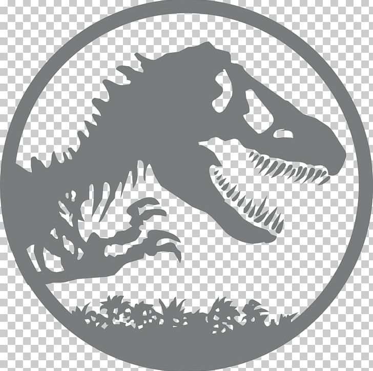 Graphics Logo Jurassic Park Dinosaur Silhouette PNG, Clipart, Black And White, Decal, Dinosaur, Drawing, Fictional Character Free PNG Download