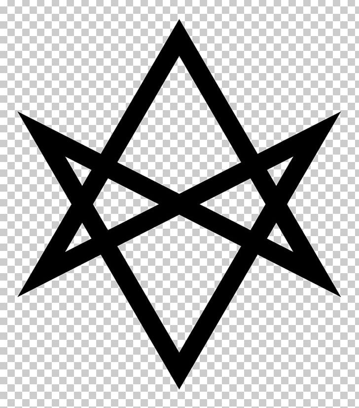 Unicursal Hexagram Symbol Triangle Magick PNG, Clipart, Angle, Black, Black And White, Circle, Enochian Free PNG Download