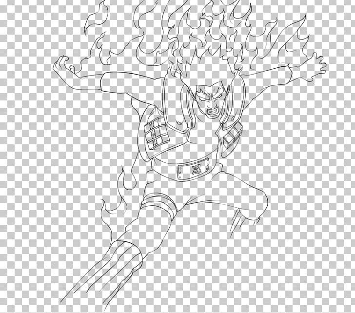 Might Guy Line Art Drawing Naruto Sketch PNG, Clipart, Angle, Arm, Art, Artwork, Black Free PNG Download