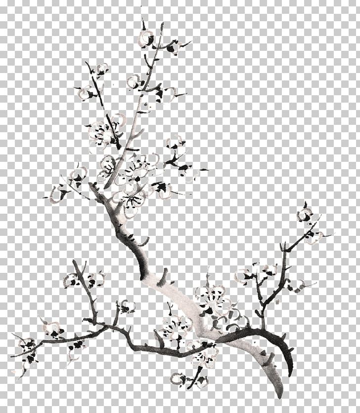 Ink Wash Painting Four Gentlemen Plum Blossom Chrysanthemum PNG, Clipart, Branch, Chinese Painting, Chinese Style, Flower, Fruit Nut Free PNG Download