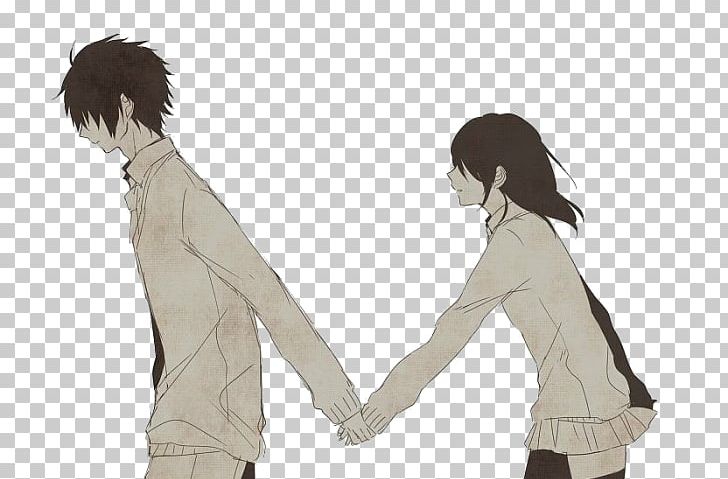 Drawing Anime Manga Holding Hands Png Clipart Animated