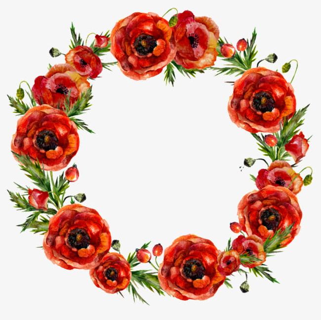Red Flowers Garland PNG, Clipart, Flowers, Flowers Clipart, Garland Clipart, Red Clipart, Watercolor Free PNG Download