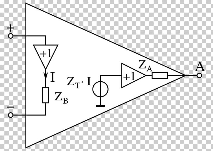 Current-feedback Operational Amplifier Equivalent Circuit Buffer Amplifier Kleinsignal-Ersatzschaltbild PNG, Clipart, Angle, Area, Black And White, Buffer Amplifier, Circle Free PNG Download