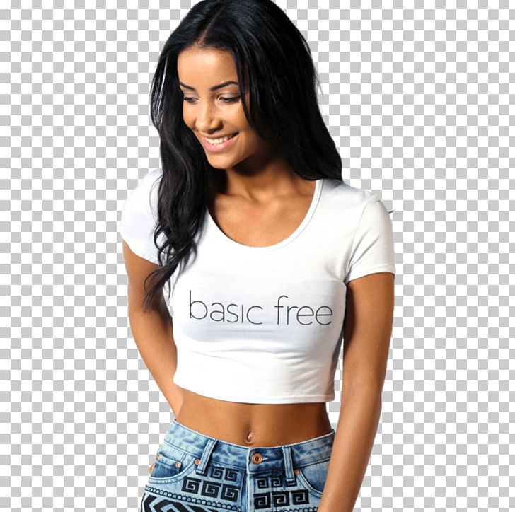 T-shirt Hoodie Crop Top Sleeveless Shirt PNG, Clipart, Abdomen, Active Undergarment, Arm, Black Hair, Blouse Free PNG Download