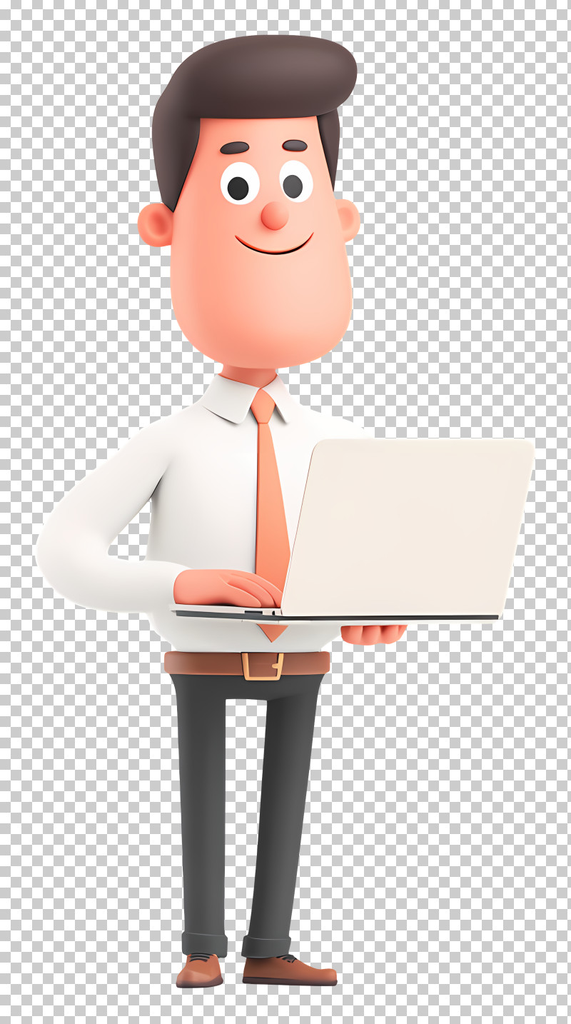 Man Working With Laptop PNG