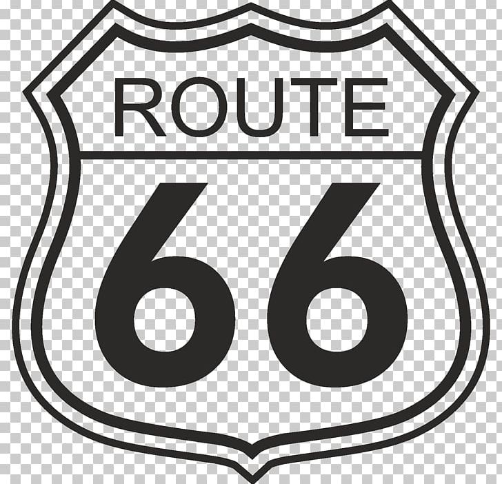 U.S. Route 66 Sign Road Symbol PNG, Clipart, Area, Black And White, Brand, Circle, Highway Free PNG Download