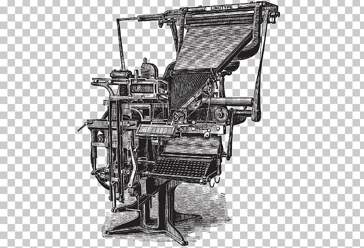 Linotype Machine Printing Typesetting Movable Type PNG, Clipart, Black And White, Film, Invention, Inventor, Johannes Gutenberg Free PNG Download