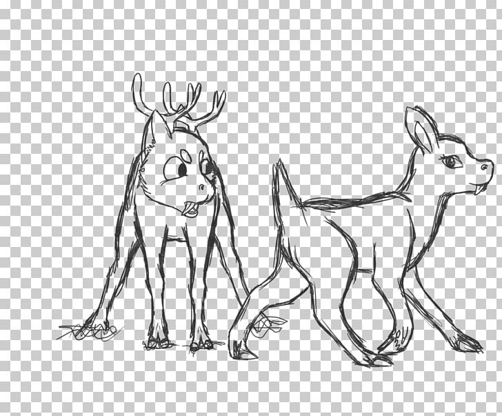 Reindeer Line Art Drawing Sketch PNG, Clipart, Antler, Art, Artwork, Black And White, Can Free PNG Download