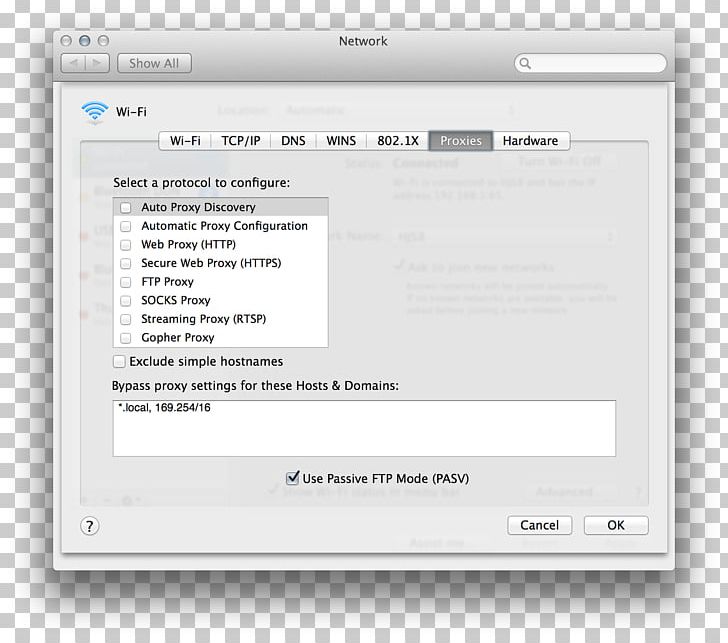 safari proxy settings mac