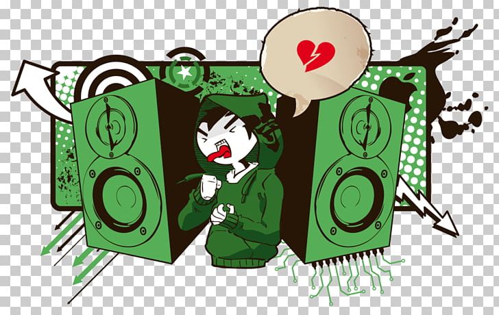 Wall Decal Loudspeaker Green PNG, Clipart, Animal, Art, Cartoon, Character, Fiction Free PNG Download
