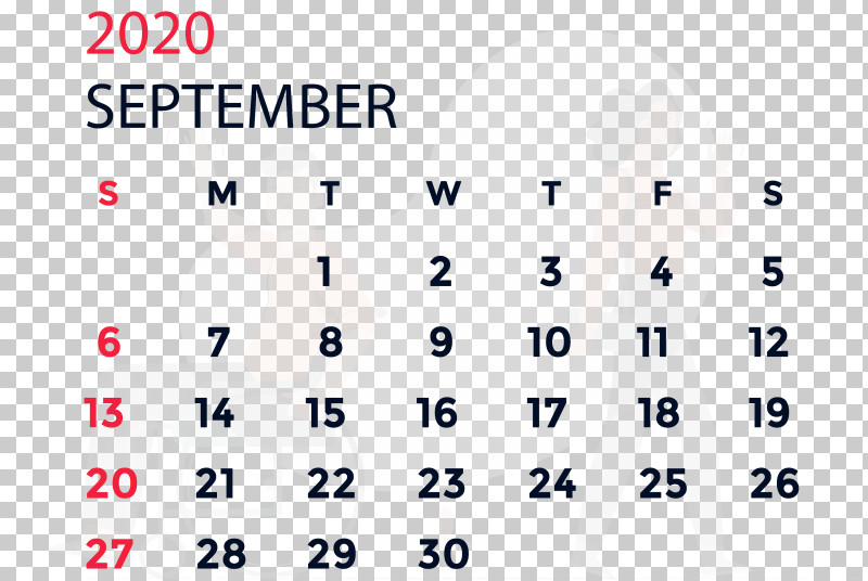 September 2020 Calendar September 2020 Printable Calendar PNG, Clipart, Angle, Calendar System, January, Line, Meter Free PNG Download