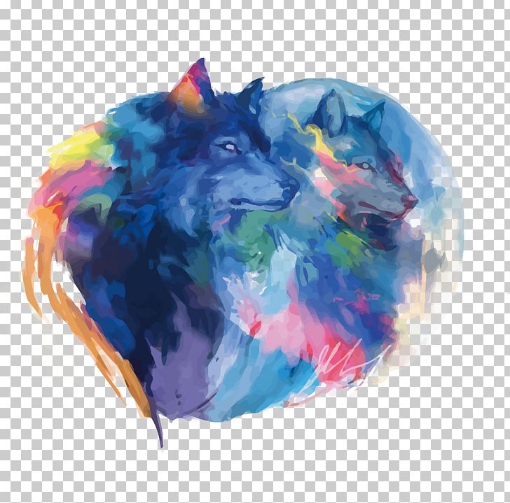 Gray Wolf Watercolor Painting Drawing Digital Art PNG, Clipart, African Wild Dog, Animal, Arctic Wolf, Art, Blue Free PNG Download