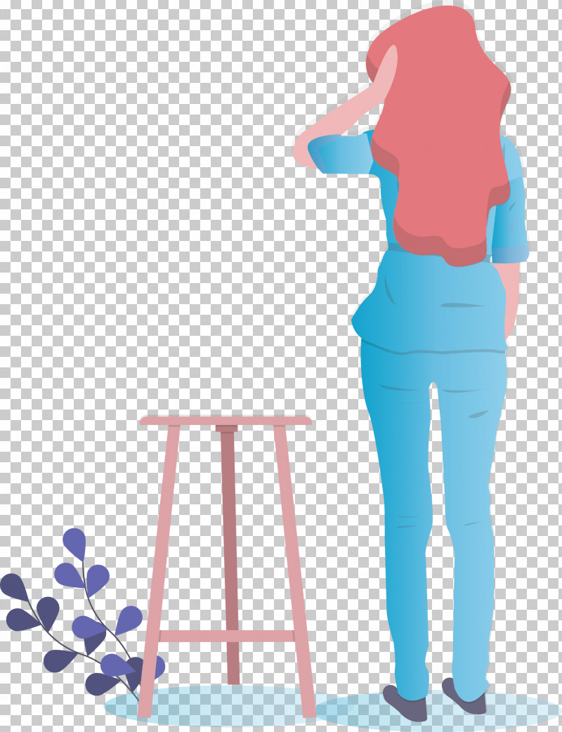 Girl Art PNG, Clipart, Art, Bar Stool, Chair, Desk, Electric Blue Free PNG Download