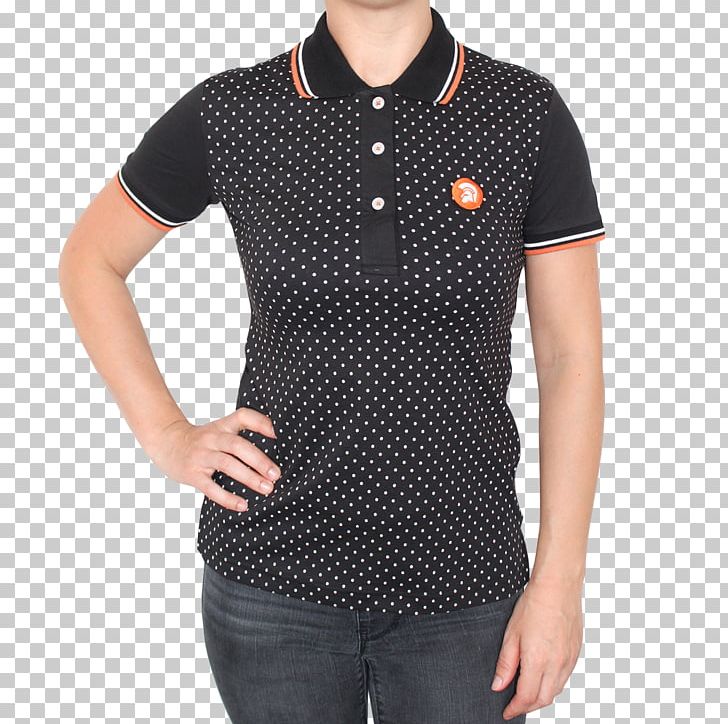 T-shirt Clothing Sleeve Polka Dot Polo Shirt PNG, Clipart, Black, Black And White, Clothing, Collar, Dress Free PNG Download