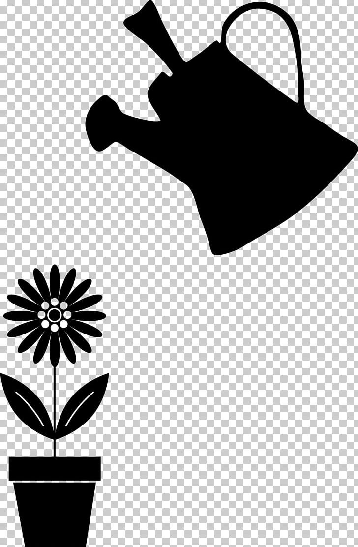 Watering Cans Flowerpot Garden PNG, Clipart, Aquatic Plants, Artwork, Black And White, Computer Icons, Flower Free PNG Download