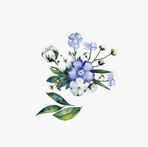 Hand-painted Blue Flowers PNG, Clipart, Blue, Cartoon, Color, Cotton, Cut Flowers Free PNG Download