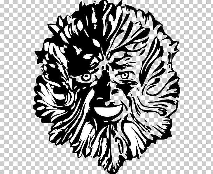 Green Man Black And White Drawing PNG, Clipart, Art, Artwork, Big Cats, Black And White, Carnivoran Free PNG Download