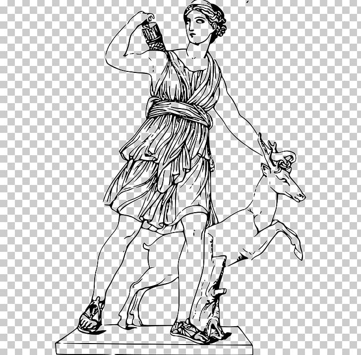 Artemis And The Stag Greek Mythology Drawing Goddess PNG, Clipart, Arm, Art, Artemis, Cost, Diana Free PNG Download
