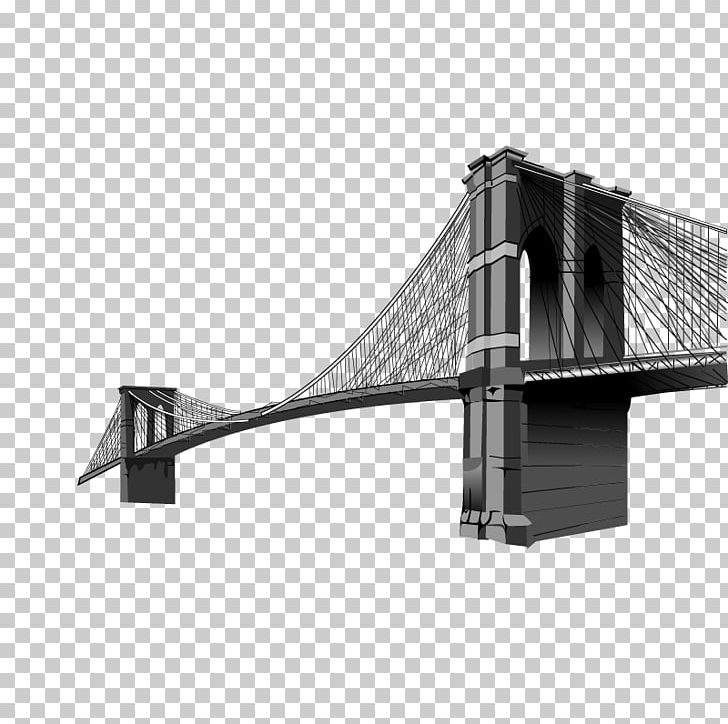 Brooklyn Bridge PNG, Clipart, Angle, Black And White, Black And White Silhouette, Bridge, Design Element Free PNG Download