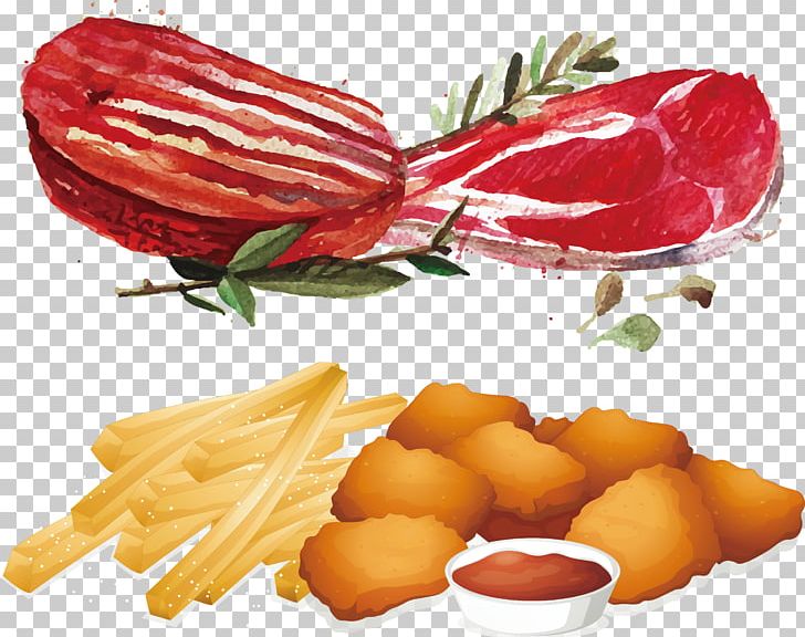 Chicken Nugget French Fries Hamburger Fast Food Chicken Fingers PNG, Clipart, Food, Ketchup, Natural Foods, Paint Brush, Painted Vector Free PNG Download