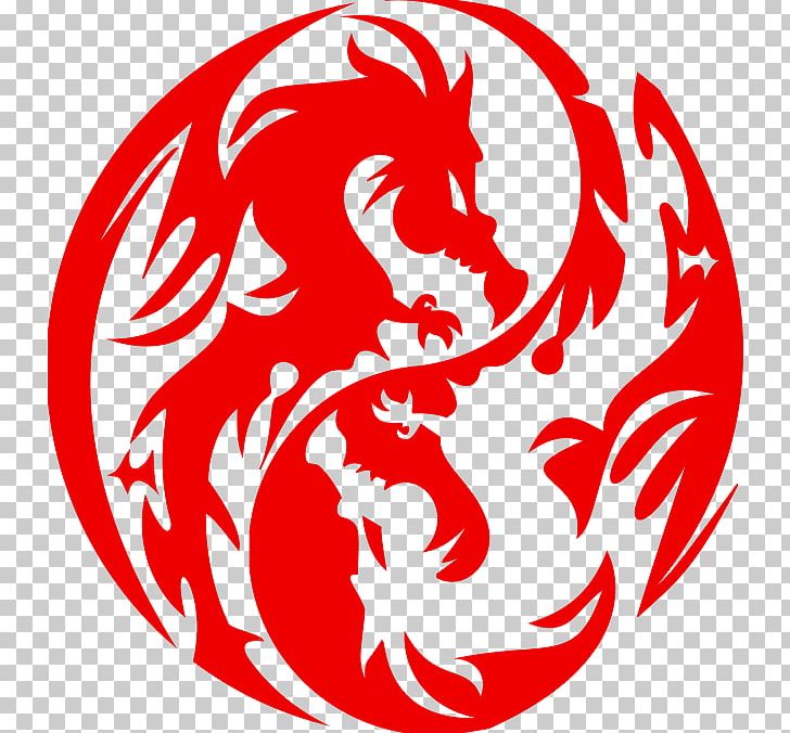 Yin And Yang Chinese Dragon Decal Sticker PNG, Clipart, Artwork, Bagua, Chinese Dragon, Circle, Clothing Free PNG Download