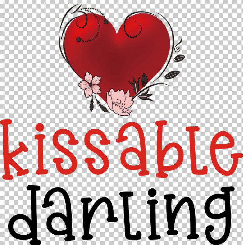Kissable Darling Valentines Day Valentines Day Quote PNG, Clipart, Cartoon, Flower, Happiness, Logo, M Free PNG Download