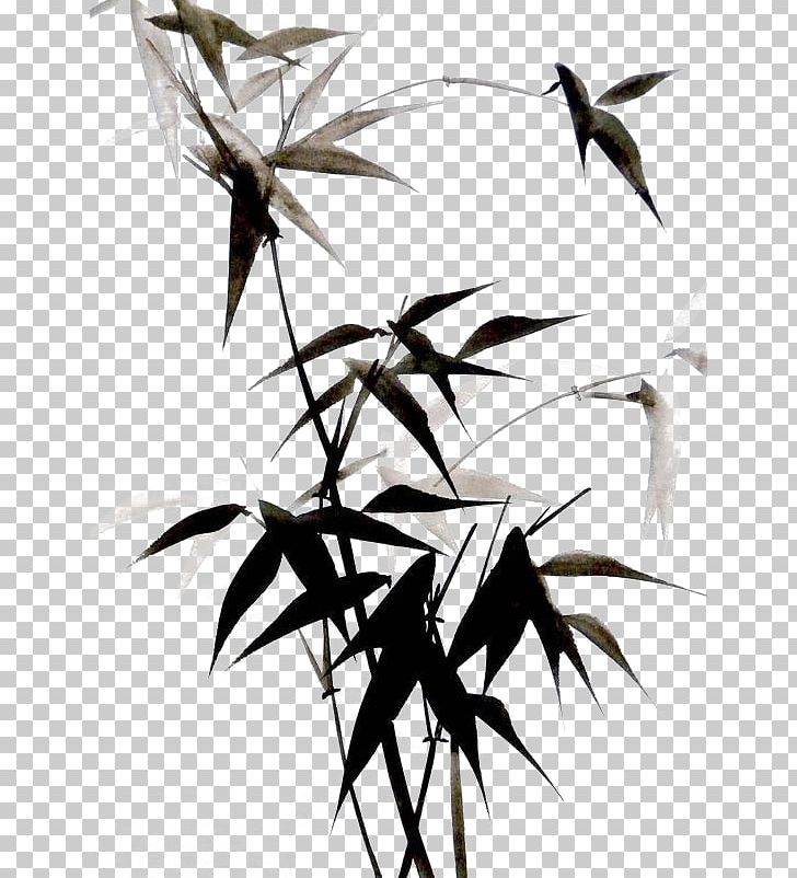 Ink Wash Painting Chinese Painting Bamboe PNG, Clipart, Bamboe, Bamboo, Black, Black And White, Branch Free PNG Download