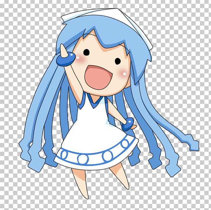 Squid Girl Anime Chibi Drawing PNG, Clipart, Anime, Area, Art, Blue, Cartoon Free PNG Download