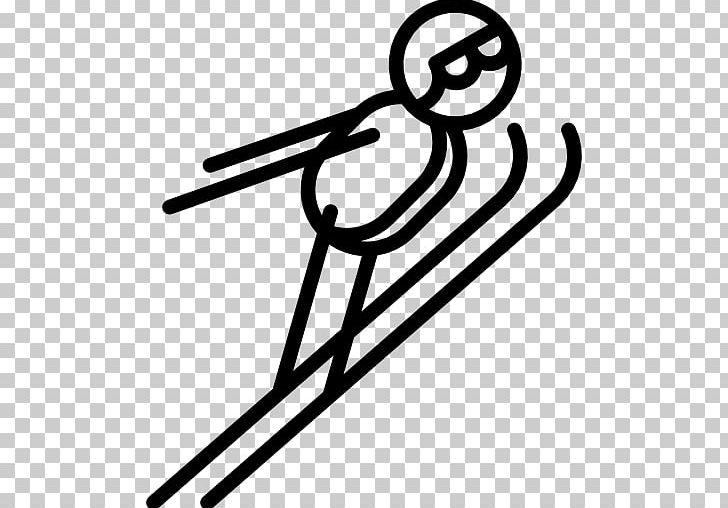Skiing Sport Computer Icons PNG, Clipart, Black And White, Computer Icons, Encapsulated Postscript, Jumper, Line Free PNG Download