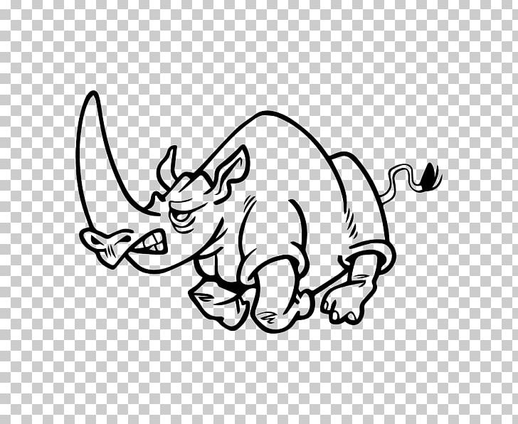 Rhinoceros Drawing Cattle Sticker PNG, Clipart, Area, Art, Black, Carnivoran, Cartoon Free PNG Download